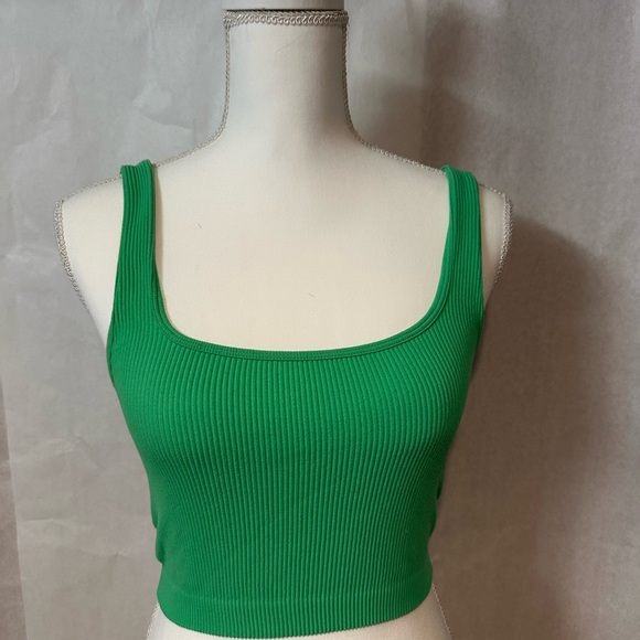 Zara Tops - Zara Vibrant Green Ribbed Tank Top